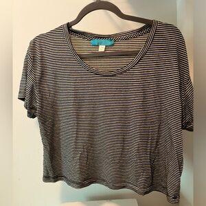 Black & White Striped Crop Top